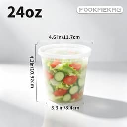 48-Piece Durable Reusable PP Plastic Soup Cup Set with Leak-Proof Lids, Microwave and Fridge Safe, Good Sealing Performance, Available in Multiple Sizes (8/16/24/32 oz), Dishwasher Safe, Suitable for Takeout, Restaurants, Home Offices, and Daily Meal Prep