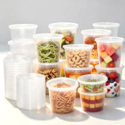 48-Piece Durable Reusable PP Plastic Soup Cup Set with Leak-Proof Lids, Microwave and Fridge Safe, Good Sealing Performance, Available in Multiple Sizes (8/16/24/32 oz), Dishwasher Safe, Suitable for Takeout, Restaurants, Home Offices, and Daily Meal Prep
