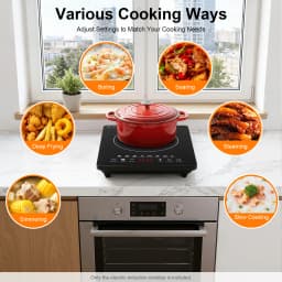 Portable Induction Burner, 750W Electric Induction Countertop Burner with Touch Panel, 8Cooking Preset Programs, Temp Adjustable for Home RV Dorm