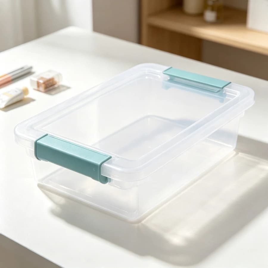 1.9qt Clear Latching Storage Bin Plastic Organizer Container