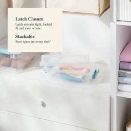 1.9qt Clear Latching Storage Bin Plastic Organizer Container