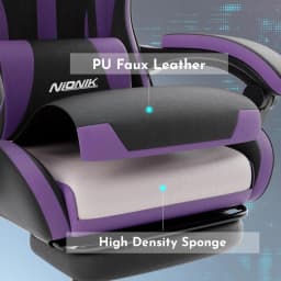 Ergonomic Computer Gaming Chair with Footrest, Lumbar Support, 360° Swivel, Adjustable Height