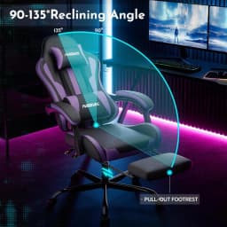 Ergonomic Computer Gaming Chair with Footrest, Lumbar Support, 360° Swivel, Adjustable Height