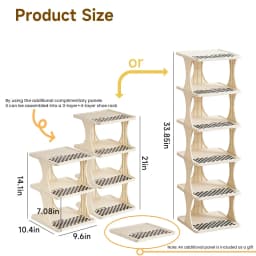 Foldable Shoe Rack 6/9-Tier Collapsible Shoe Organizer Space-Saving Vertical Shoe Storage Tower Freestanding Corner Shoe Shelf Cabinet Multifunctional Stand for Home Entryway Closet