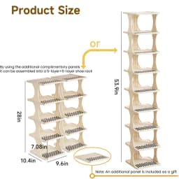 Foldable Shoe Rack 6/9-Tier Collapsible Shoe Organizer Space-Saving Vertical Shoe Storage Tower Freestanding Corner Shoe Shelf Cabinet Multifunctional Stand for Home Entryway Closet