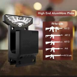 AR15 Mag Wall Mount Rifle Storage Holder, 360° Install Aluminum Tactical Gun Rack Fit M4 M16 AR10 AR12 Heavy Duty 300LB Support