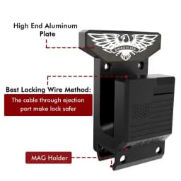 AR15 Mag Wall Mount Rifle Storage Holder, 360° Install Aluminum Tactical Gun Rack Fit M4 M16 AR10 AR12 Heavy Duty 300LB Support