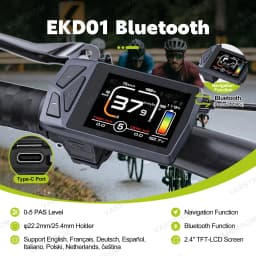 Electric Bike Display EKD01 CAN/UART Protocol Bluetooth Navigation Multilingual eBike Computer 9 PAS For BAFANG Motor Protocol 5PIN IP6