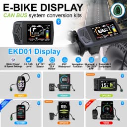 Electric Bike Display EKD01 CAN/UART Protocol Bluetooth Navigation Multilingual eBike Computer 9 PAS For BAFANG Motor Protocol 5PIN IP6
