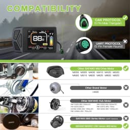 Electric Bike Display EKD01 CAN/UART Protocol Bluetooth Navigation Multilingual eBike Computer 9 PAS For BAFANG Motor Protocol 5PIN IP6