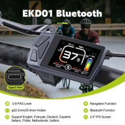 Electric Bike Display EKD01 CAN/UART Protocol Bluetooth Navigation Multilingual eBike Computer 9 PAS For BAFANG Motor Protocol 5PIN IP6