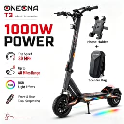 ONECNA T4/T3/T2 Adult Electric Scooter/3500W/1200W/1000W, Father's Day Gift, Single Motor with 50 Miles Range Battery, Up to 40 MPH Top Speed E-Scooter, Foldable Convenient Commuting Scooter for Adults RGB
