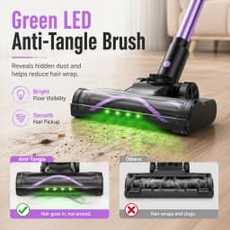 Cordless Vacuum Cleaner for Home, 55KPa Powerful Suction Rechargeable Stick Vacuum, Up to 45 Minutes Runtime, Self-Standing Design, 1.5L Dust Cup and 3 Cleaning Modes for Pet Hair and Carpet