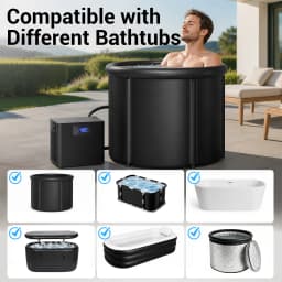 Pro Ice Bath Water Chiller for Cold Plunge Tubs, 1/3 HP Cold Plunge Chiller with Built-in Filter & Pump, Submersible Pump, Insulated Hoses, Ideal for Ice Bath Cold Therapy Recovery 110V