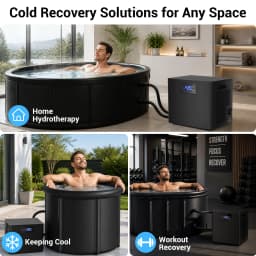Pro Ice Bath Water Chiller for Cold Plunge Tubs, 1/3 HP Cold Plunge Chiller with Built-in Filter & Pump, Submersible Pump, Insulated Hoses, Ideal for Ice Bath Cold Therapy Recovery 110V