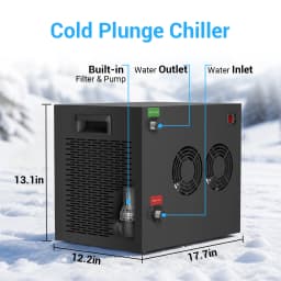 Pro Ice Bath Water Chiller for Cold Plunge Tubs, 1/3 HP Cold Plunge Chiller with Built-in Filter & Pump, Submersible Pump, Insulated Hoses, Ideal for Ice Bath Cold Therapy Recovery 110V