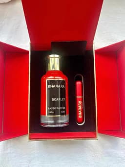 Bharara Scarlet EDP Versatile all-day fragrance. Balanced pleasant notes, not overpowering. Great for office, dating, travel. Portable lasting perfume for everyday lifestyle.