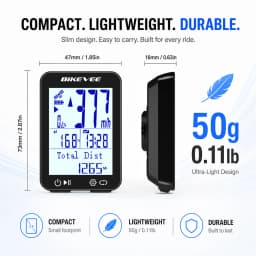 Bikevee Newest Professional Bluetooth Wireless GPS Bicycle Computer MPH KM/H 12 Languages Multilanguage 2.4-inch LCD Display Screen Rechargeable Bike Speedometer Odometer Stopwatch Tracker with Auto Backlight Connect BIKEVEE APP Cycling Accessories