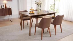 Dining Chair Set Of 2, Leather Upholstered Kitchen Chairs With Wing Back Thick Cushion Wood Legs For Dining Room Living Room
