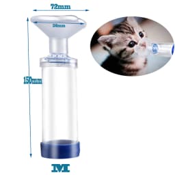 Dog Cat Inhaler Spacer Feline/Cannie Aerosol Chamber Inhaler for Adults Children Cats/Dogs Come with 3 Size Mask and Instruction