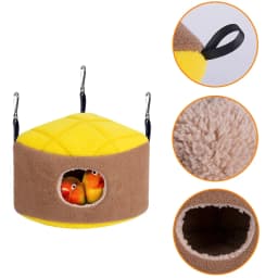 Parrot Hanging Hammock Winter Warm Nest Plush Hideout Snuggle to Sleep for Play Rest for Parakeet Sugar Glider B03E