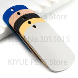 10 Pcs Blank ID Tag Stainless Steel Military Name Plate Keychain For DIY Accessories Custom Logo Name Women Men Keychain Ring