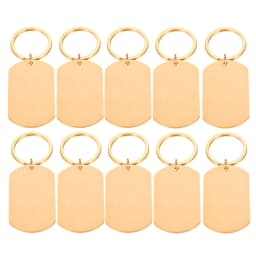 10 Pcs Blank ID Tag Stainless Steel Military Name Plate Keychain For DIY Accessories Custom Logo Name Women Men Keychain Ring