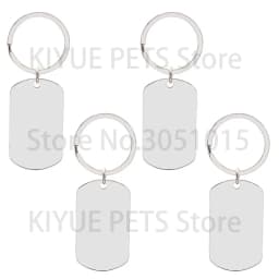 10 Pcs Blank ID Tag Stainless Steel Military Name Plate Keychain For DIY Accessories Custom Logo Name Women Men Keychain Ring