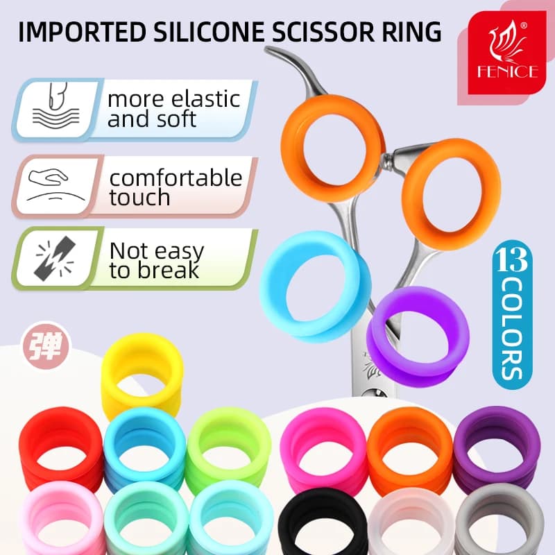 Fenice Pet Scissors Silicone Finger Rings Imported Soft Finger Non Slip Ring Beautician Finger Set Ultra Soft and Comfortable