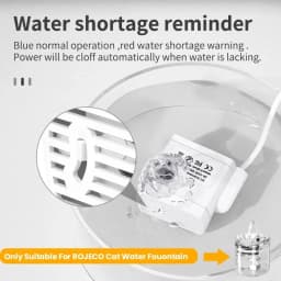 Water Pump LED Light Pet Cat Water Fountain Accessories Replacement Cats Water Dispenser Filter Element Anti-Dry Boil Water Pump
