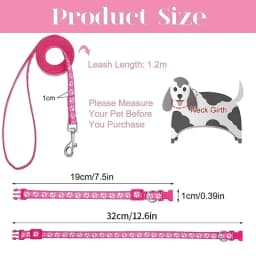 Dog Collar Leash Lead Nylon Adjustable Pet Leash Collar Dog Collar and Leash Set for Small Medium Large Dogs Puppy Pet Supplies