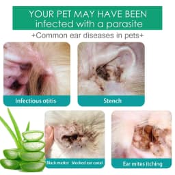 Cat Dog Ear Cleaner Anti Infection Control Mite Tick Avoid Deafness Removes Ear Stain Odor Remover Relieve Itching Pet Ear Drops