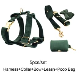 Personalized Velvet Dog Collar Harness Leash Set Custom Dog Collars Luxury Dog Collar Leashes Harness Bow Velvet10