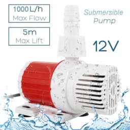 10W 1000L/H Aquarium Water Pump DC 12V Fountain Water Pump with 16.4ft High Lift for Aquarium Fish Tank Pond Fountain