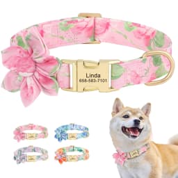 Custom Nylon Dog Collar Cute Print Dog Collars Free Engraved Pet ID Collars Necklace For Small Medium Large Dogs Pug Adjustable