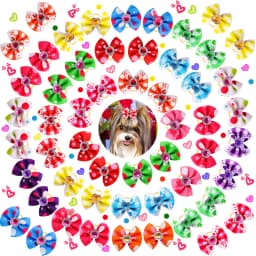 10/20/30PCS Pet Hair Bows Dog Grooming Accessories Bow With Rubber Bands For Dogs Headwear Puppy Cat Bow Pet Supplies