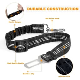 Dog Leash Harness Dogs Dog Accessories Supplies Pet Dog Car Seat Belt Retractable Buffer Elastic Reflective Safety Traction Rope