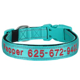Embroidered Nylon Dog Collar Personalized Puppy Cat Collars Reflective Pet ID Collars DIY Phone Name ID For Small Large Dog Cat
