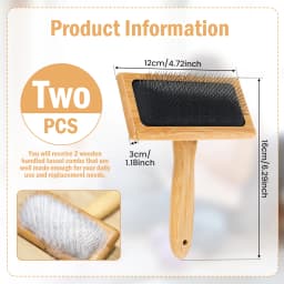 2Pcs Wool Carding Comb Wool Carding Brushes with Bamboo Handle Multipurpose Hand Wool Brushes Professional Needle Felting