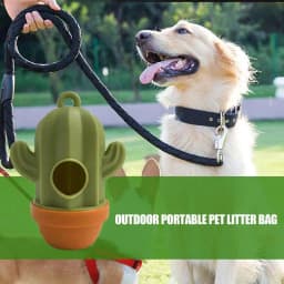 Dog Poop Pickup Bags Holder Dispenser Cactus Dog Poop Storage Bags Portable Dog Poop Bag Holder Outdoor Container For Hiking And