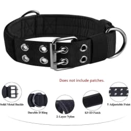 Adjustable Pet Tactical Dog Collar Durable Double Buckle German Shepherd Training Leash and Collar Large Medium Dogs Accessories