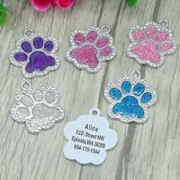 Personalized Dog Cat ID Tag Bling Rhinestone Puppy Kitten Name Tags Anti-lost Pet Collar Accessories Free Engraved Pet Products