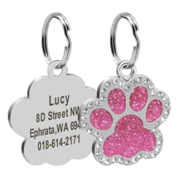 Personalized Dog Cat ID Tag Bling Rhinestone Puppy Kitten Name Tags Anti-lost Pet Collar Accessories Free Engraved Pet Products