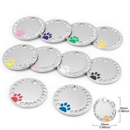 Wholesale 20pcs Dog Cat Tag Pet Dog Collar Accessories Personalized Paw Shape ID Tags Name No. Telephone Tags For Dog Supplies