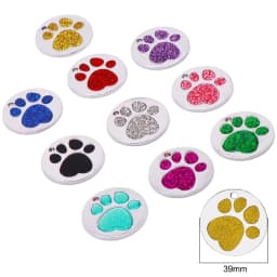 Wholesale 20pcs Dog Cat Tag Pet Dog Collar Accessories Personalized Paw Shape ID Tags Name No. Telephone Tags For Dog Supplies