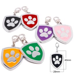 Wholesale 20pcs Dog Cat Tag Pet Dog Collar Accessories Personalized Paw Shape ID Tags Name No. Telephone Tags For Dog Supplies