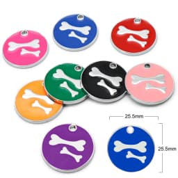 Wholesale 20pcs Dog Cat Tag Pet Dog Collar Accessories Personalized Paw Shape ID Tags Name No. Telephone Tags For Dog Supplies
