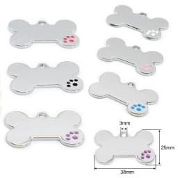 Wholesale 20pcs Dog Cat Tag Pet Dog Collar Accessories Personalized Paw Shape ID Tags Name No. Telephone Tags For Dog Supplies