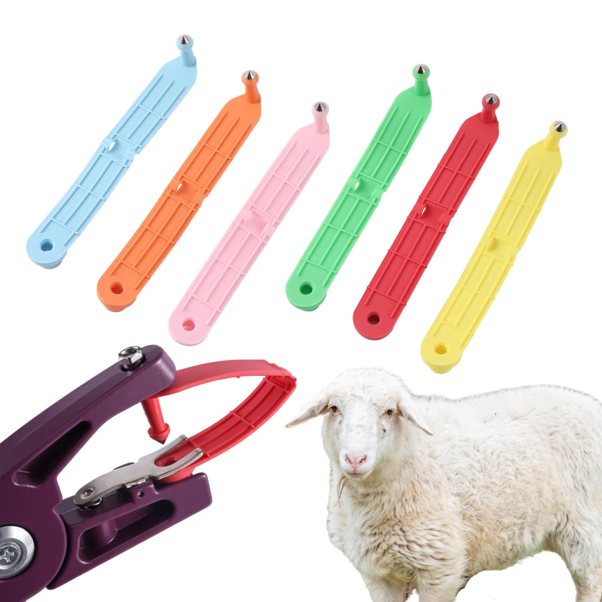 Sheep Ear Tag Without Character One-piece Sheep Ear Number Plate Livestock Poultry Farm Animal Identification Signs 10 Pcs