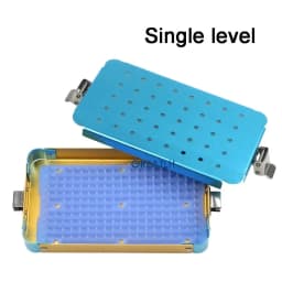 Disinfection Box Sterilization Tray Case Single Double Layer Surgical Autoclavable Surgery with Silicone Pad